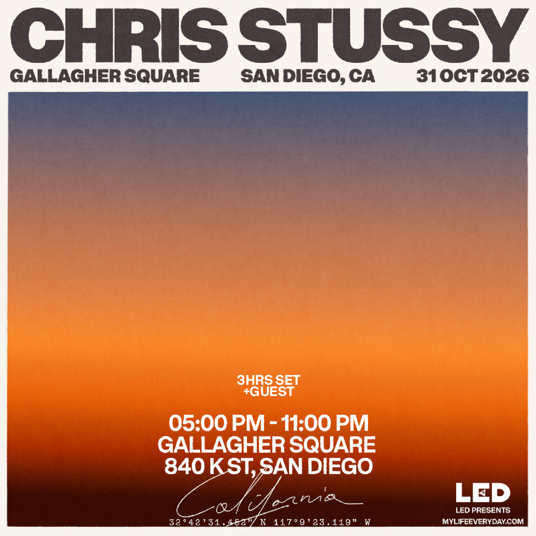 PRESALE ACCESS] Chris Stussy @ Gallagher Square 10/31 by LED